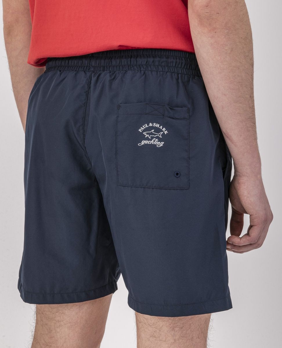 Swim Shorts With Reflective Printed Logo - 5
