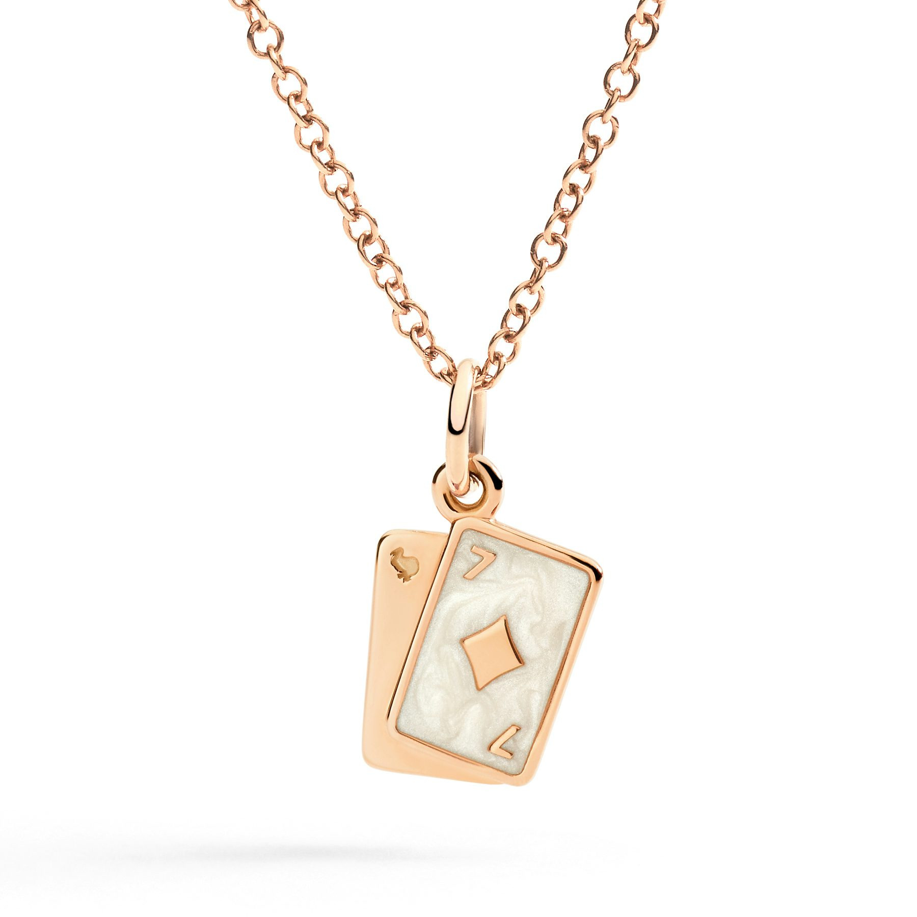 ROSE GOLD & ENAMEL PLAYING CARD CHARM - 2