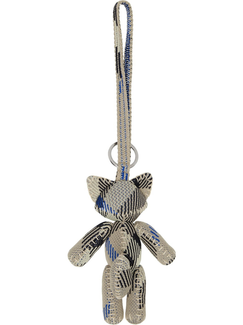 Burberry Gray & Blue Foxy Charm Keychain outlook