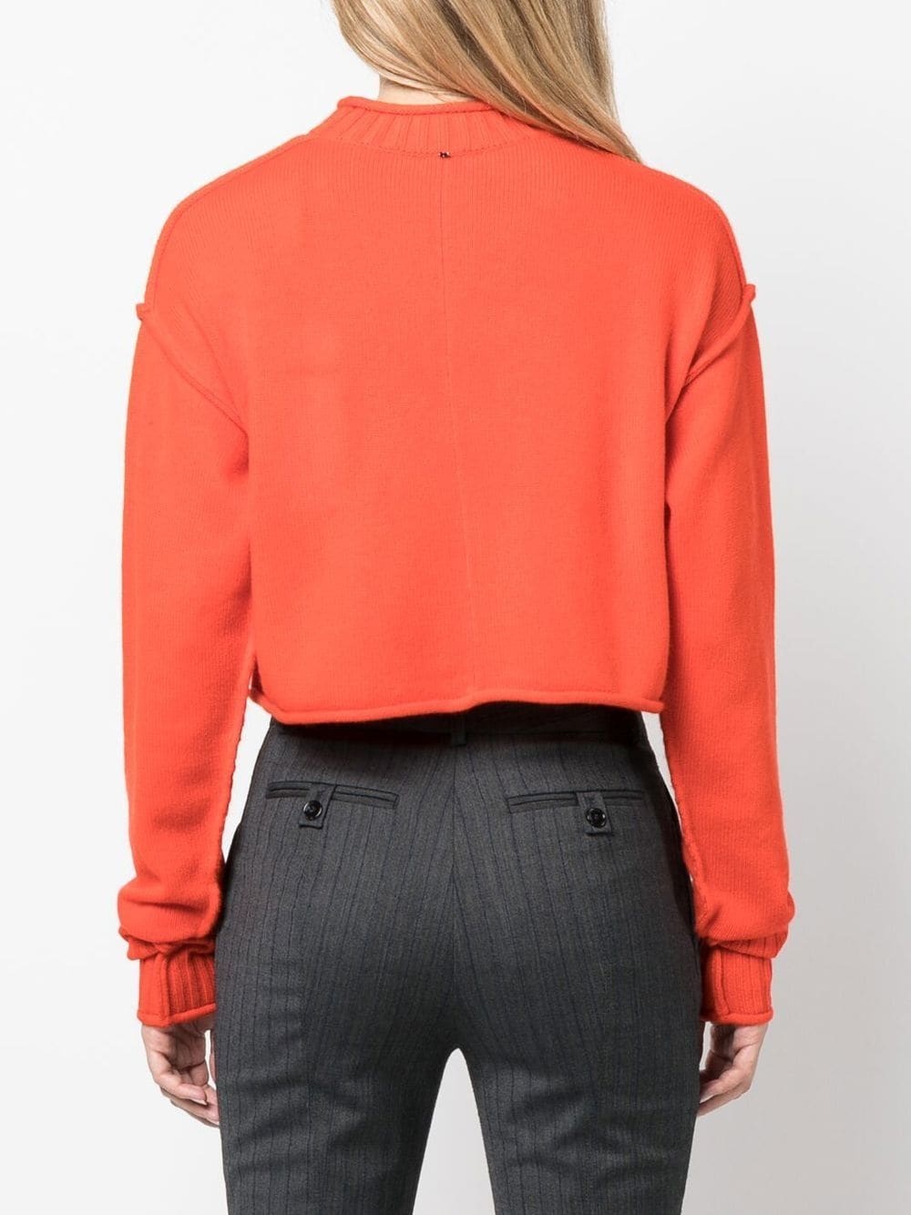 ribbed-knit cropped jumper - 4