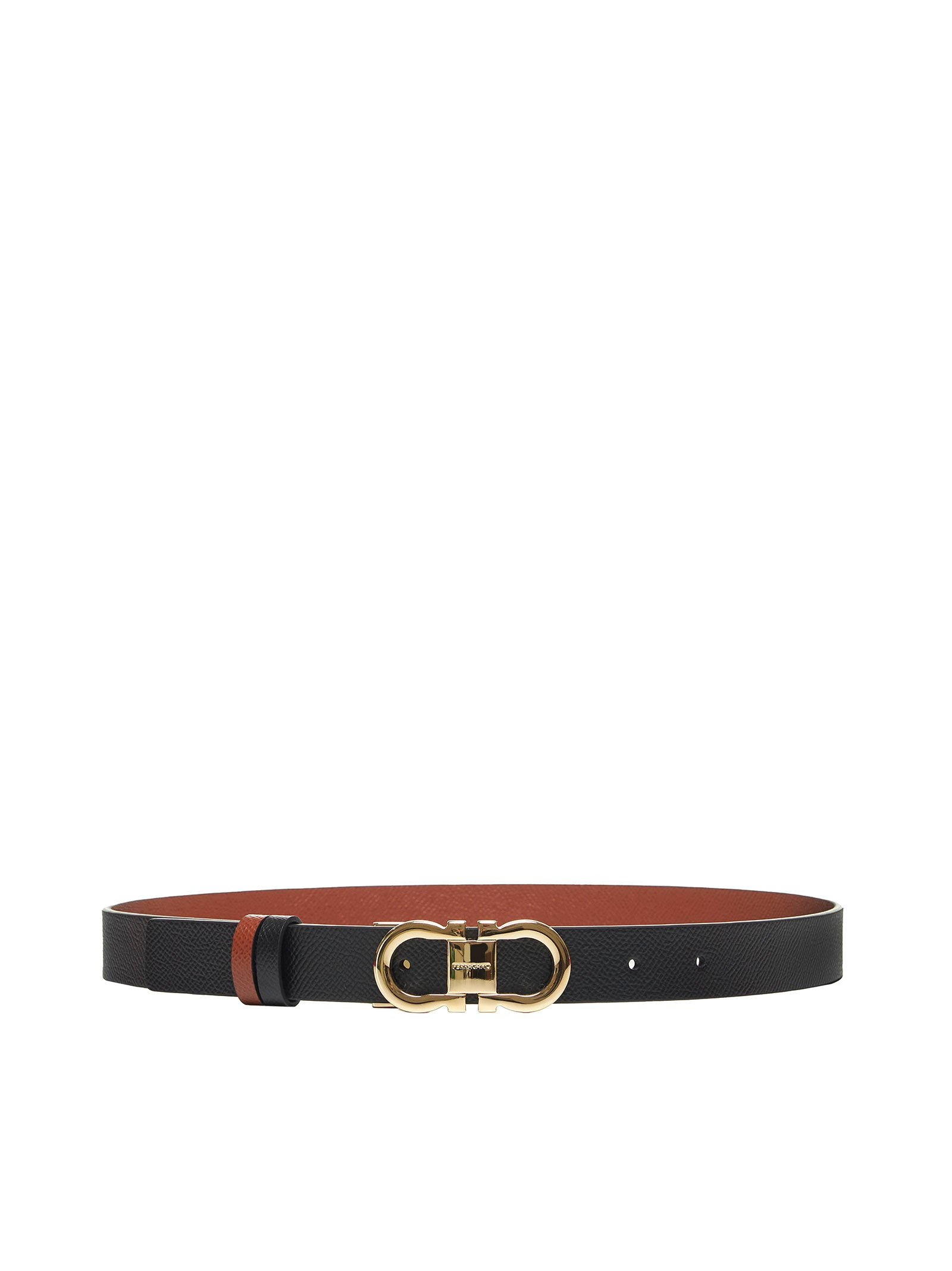 Ferragamo Women Black Reversible Gancini Belt - 1