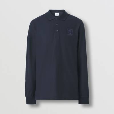 Burberry Long-sleeve Letter Graphic Cotton Piqué Polo Shirt outlook