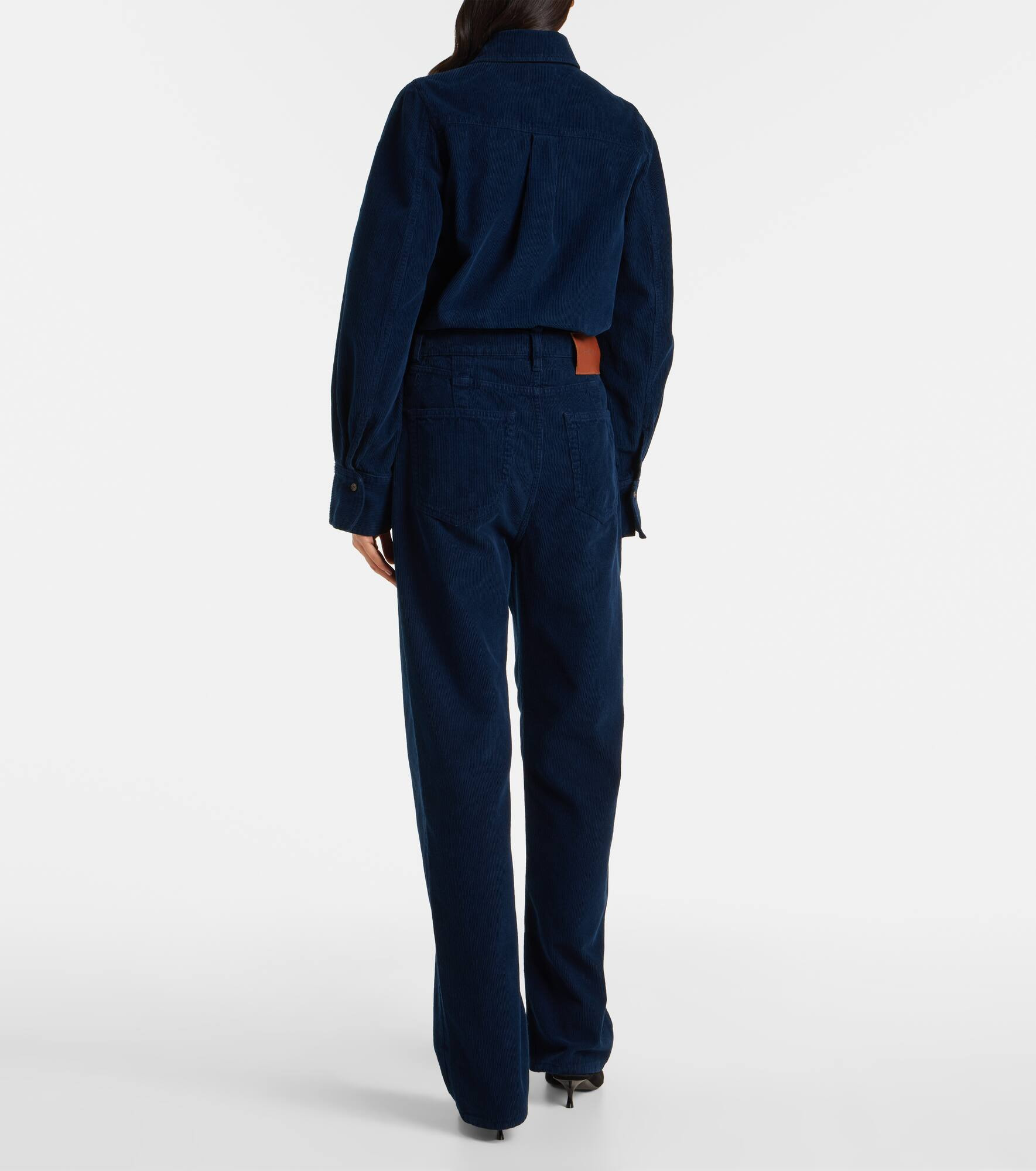 High-rise cotton corduroy straight pants - 3
