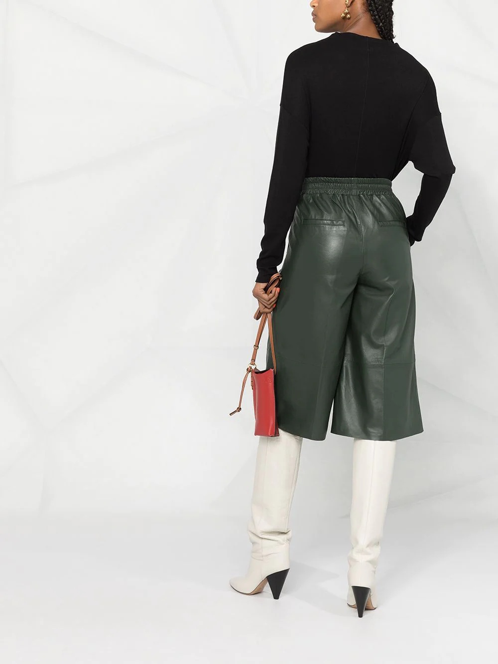 cowl-neck long-sleeve blouse - 4