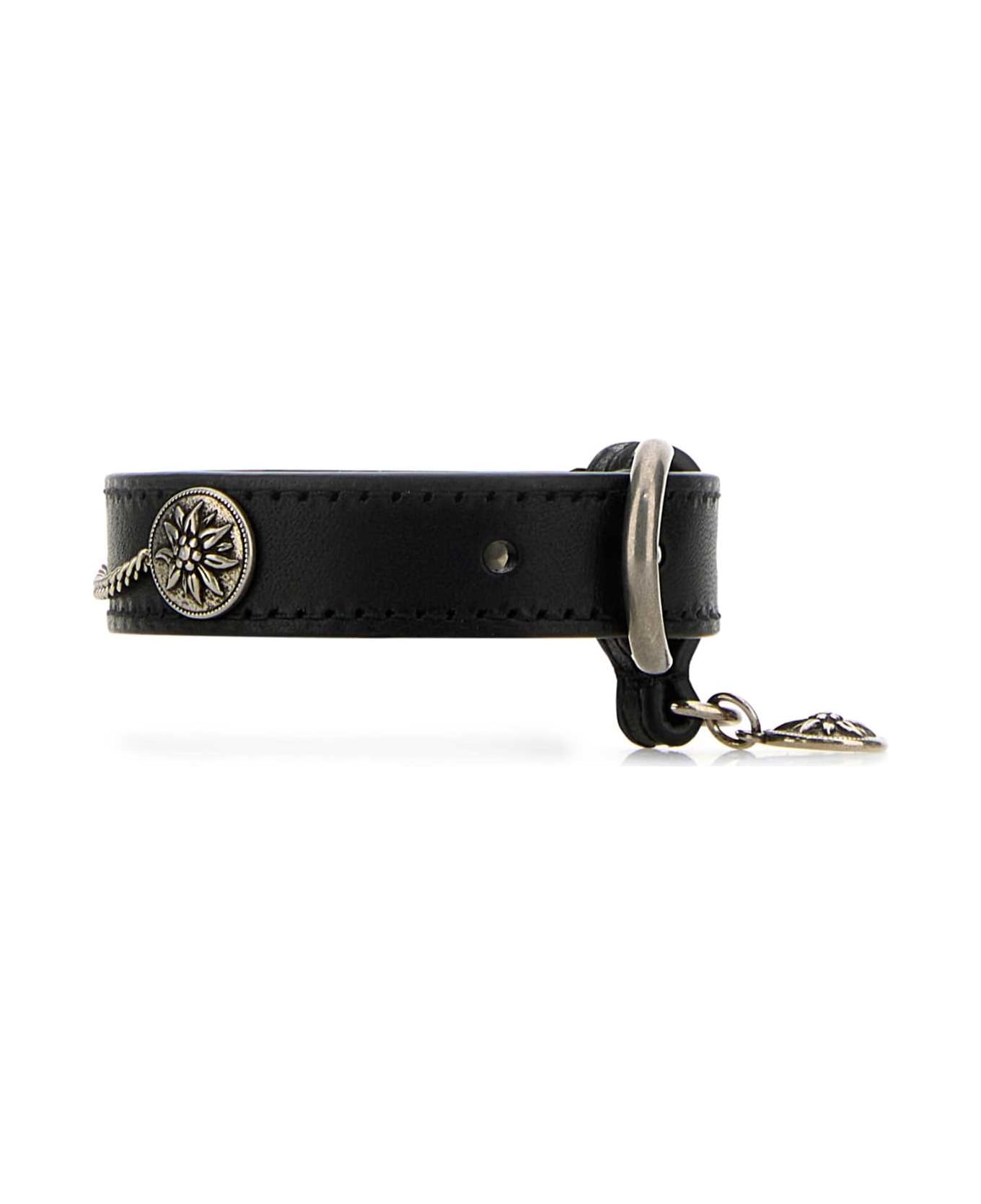 Black Leather Bracelet - 2