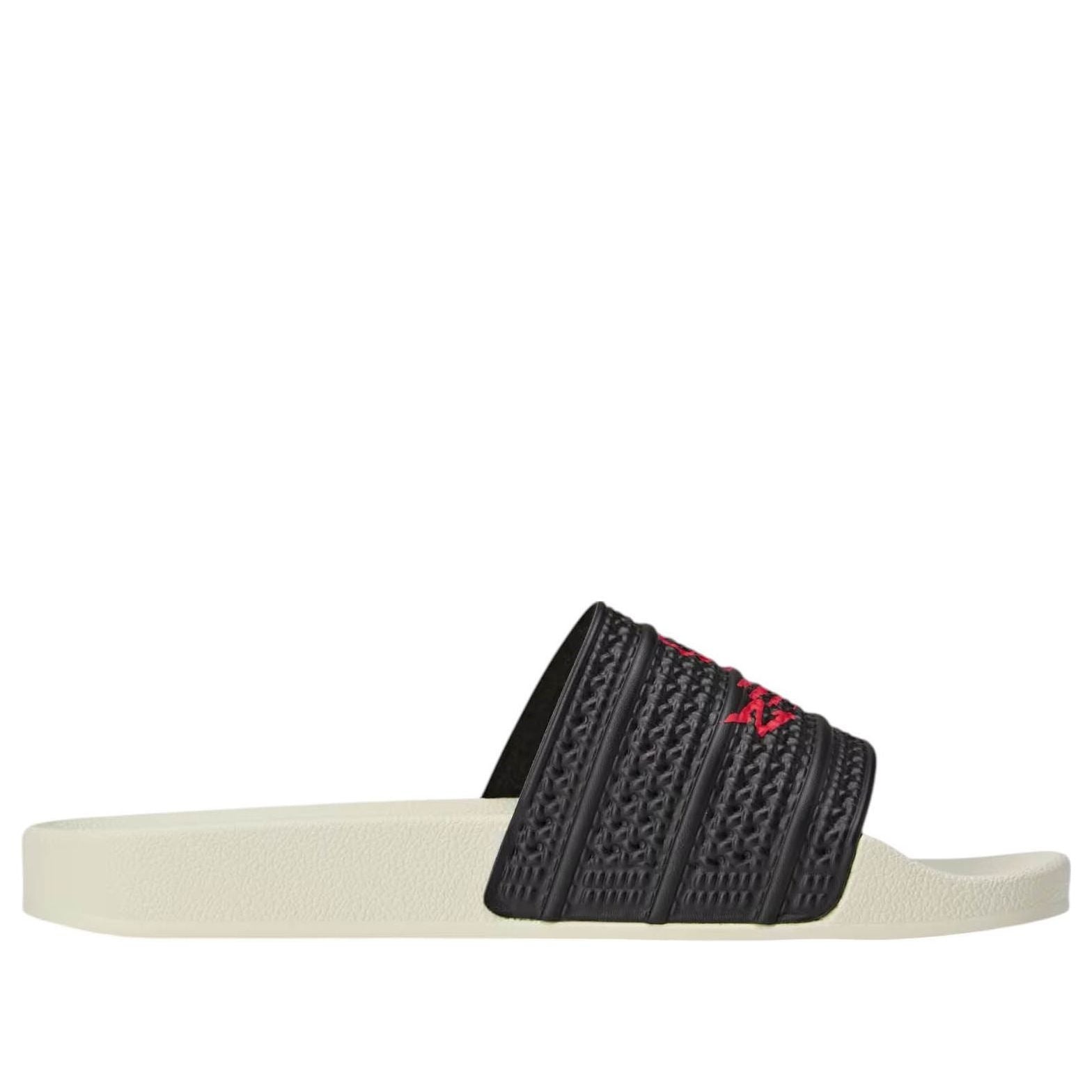 adidas x 100 Thieves Adilette Slides 'Black Red' JR9152 - 2