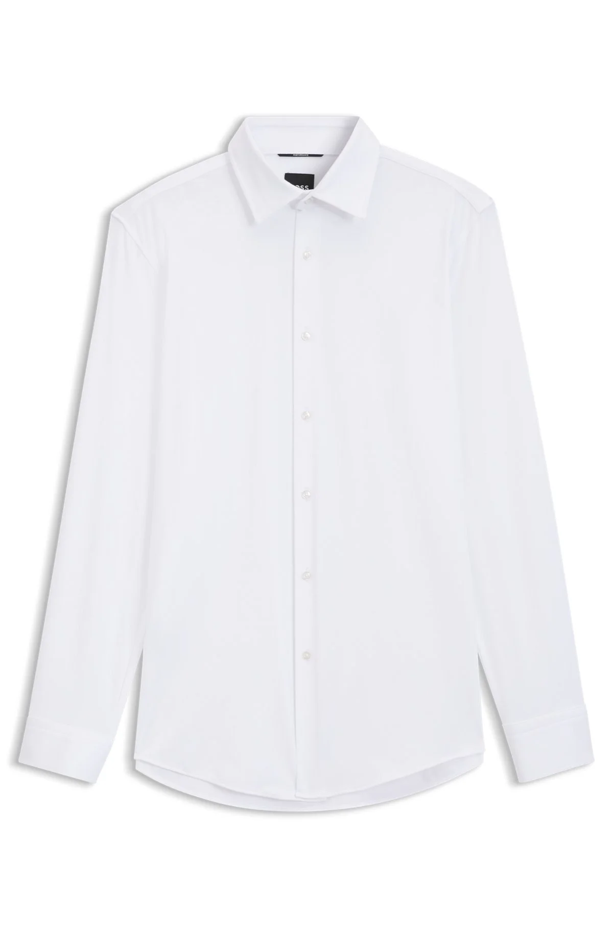SLIM-FIT SHIRT IN ITALIAN-MADE PERFORMANCE-STRETCH JERSEY - 1