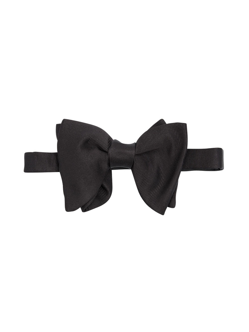 Men's Grosgrain Silk Pre-Tied Bow Tie - Black 1