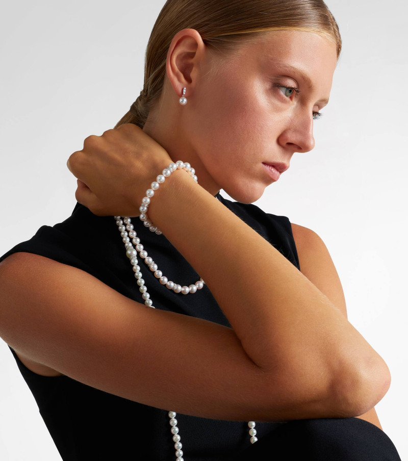 MIKIMOTO 18kt white gold bracelet with diamonds and pearls outlook