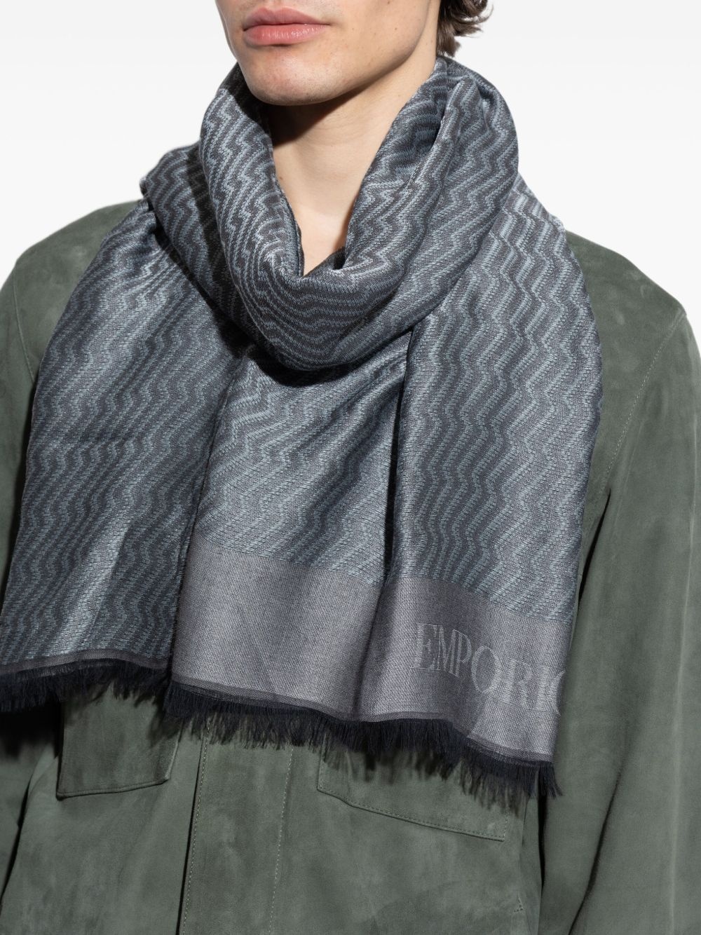 zigzag-pattern scarf - 4