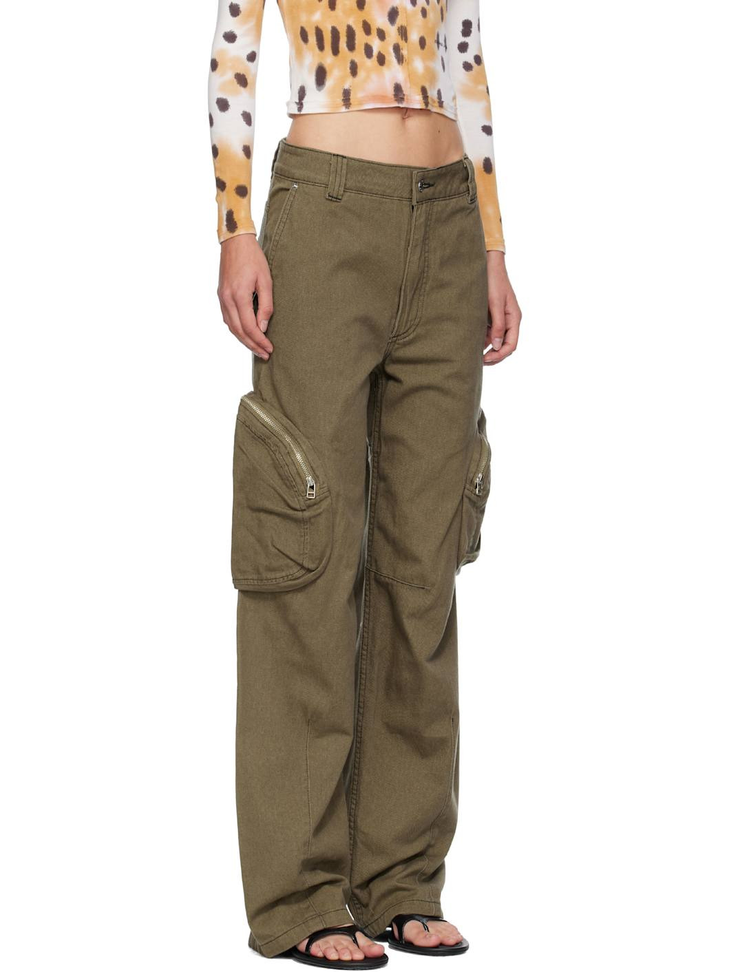 Khaki Cargo Jeans - 2