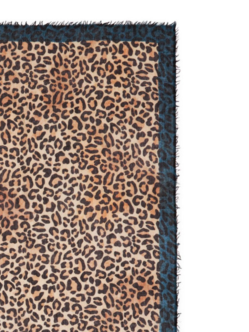 leopard-print fringed scarf - 2