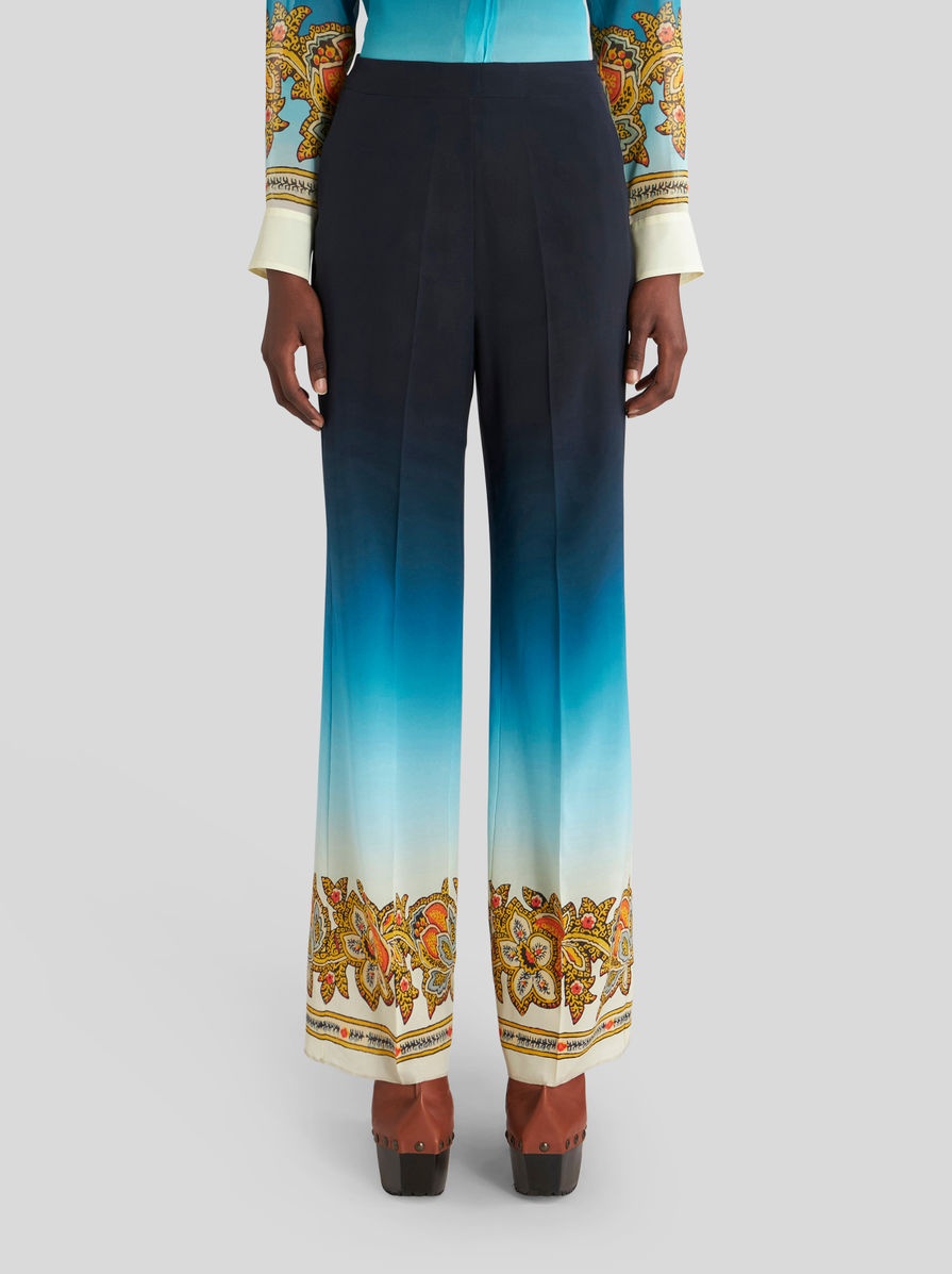 COLOUR SHADED CRÊPE DE CHINE PALAZZO TROUSERS - 2
