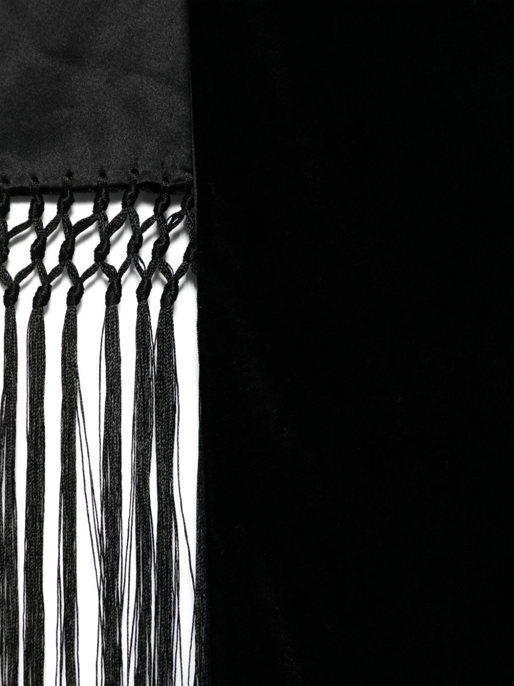 Velvet scarf with fringes - 2