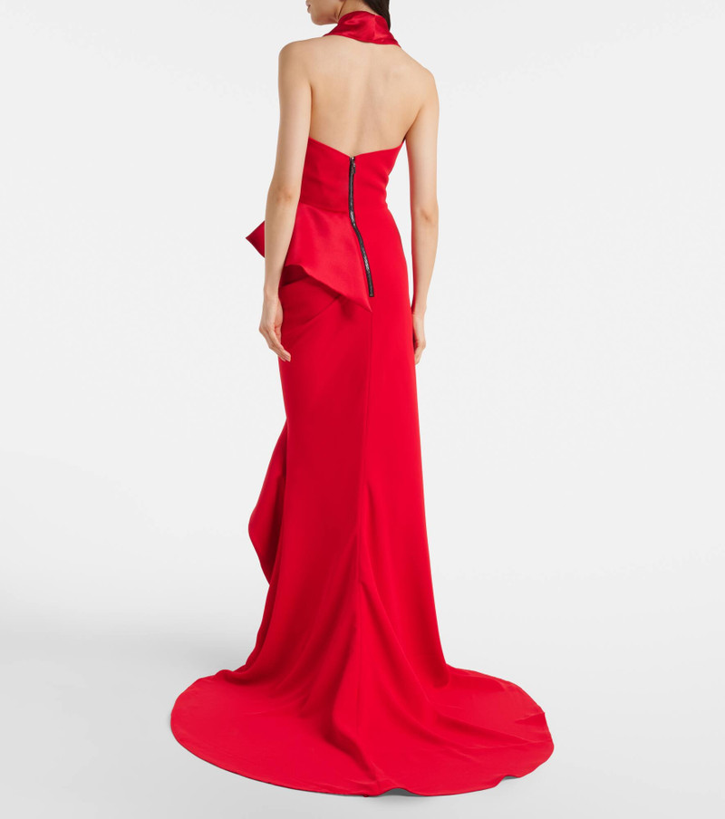 Provocateur halterneck peplum satin gown 3