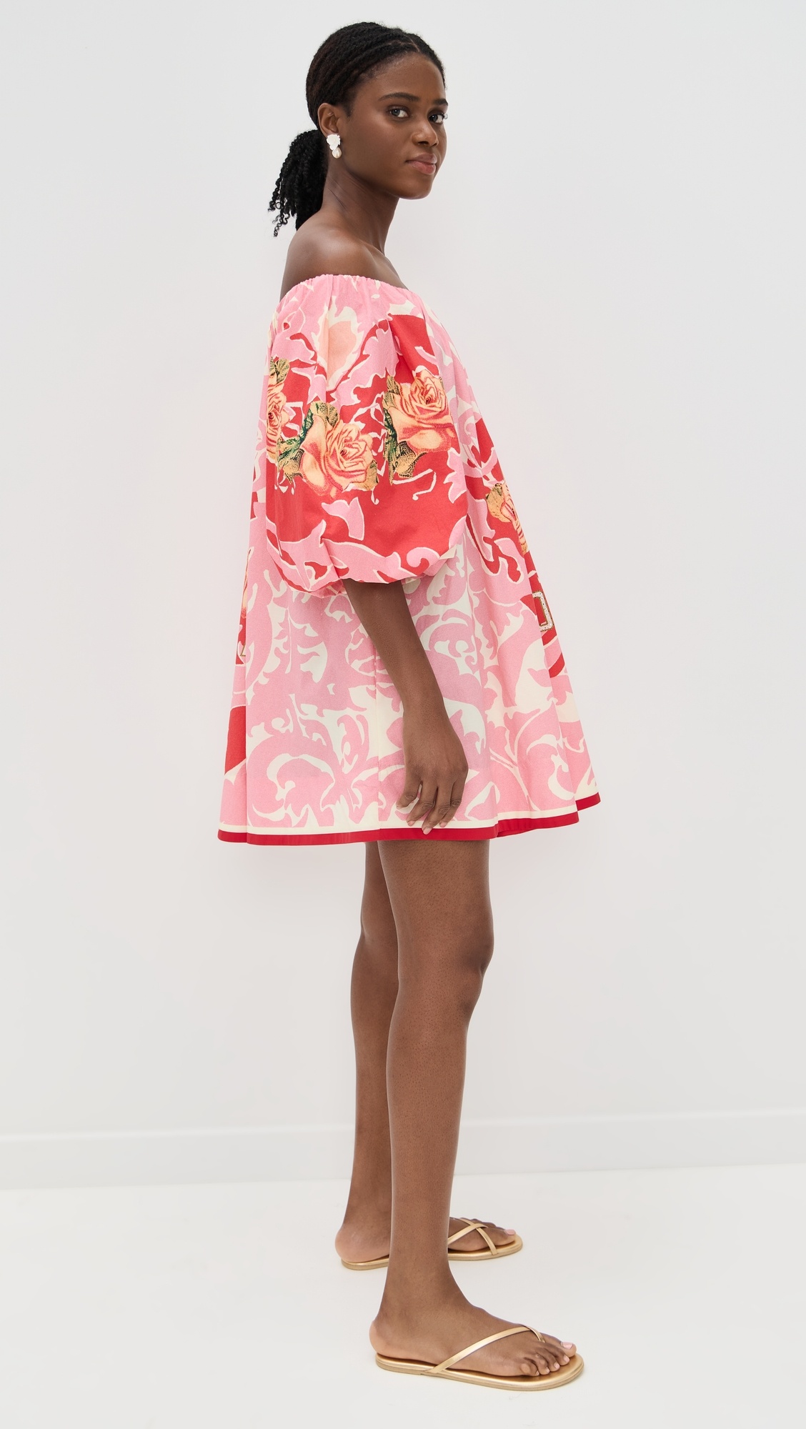 Off Shoulder Puff Dress - 3
