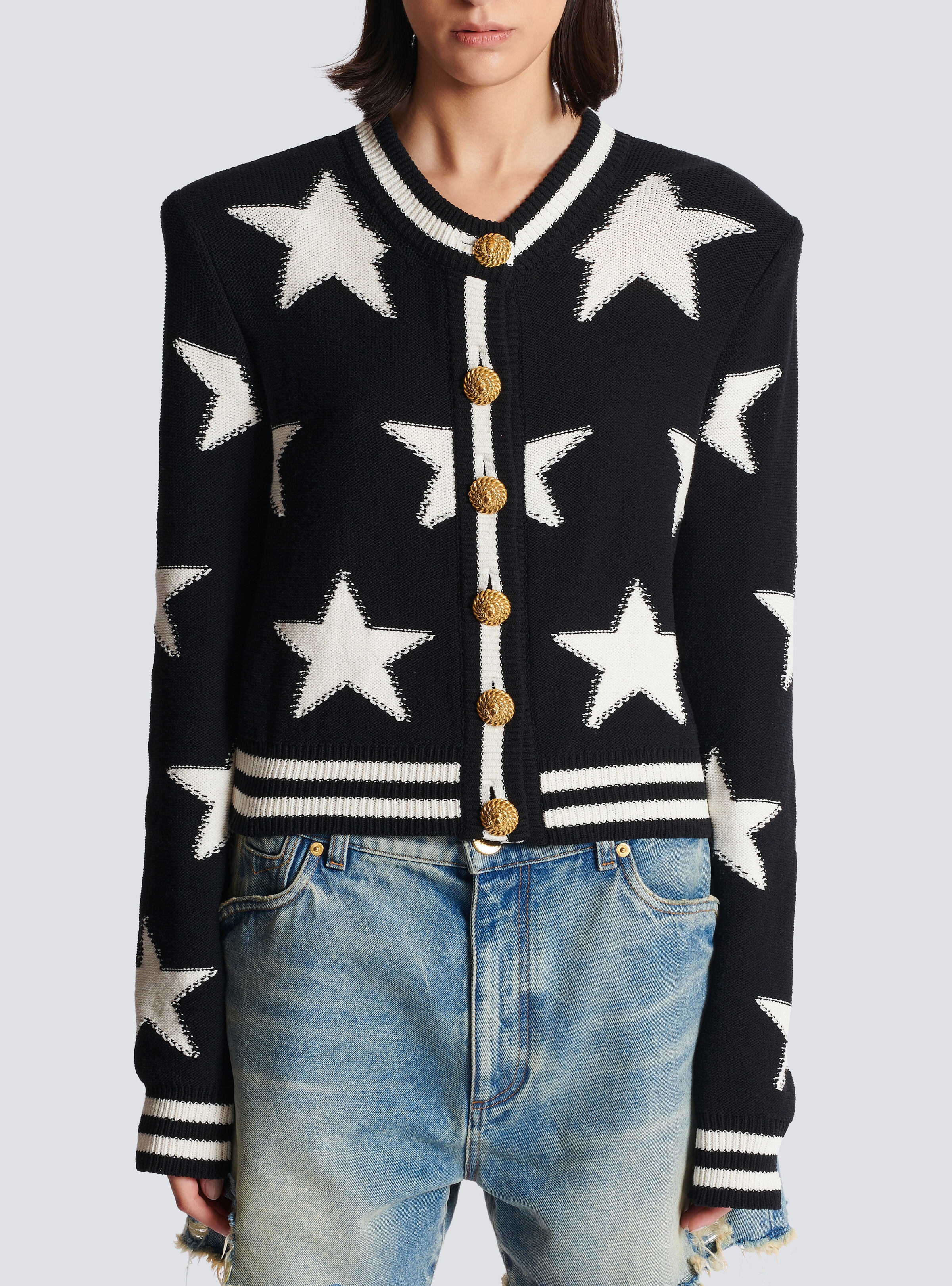 Buttoned knit cardigan - 5