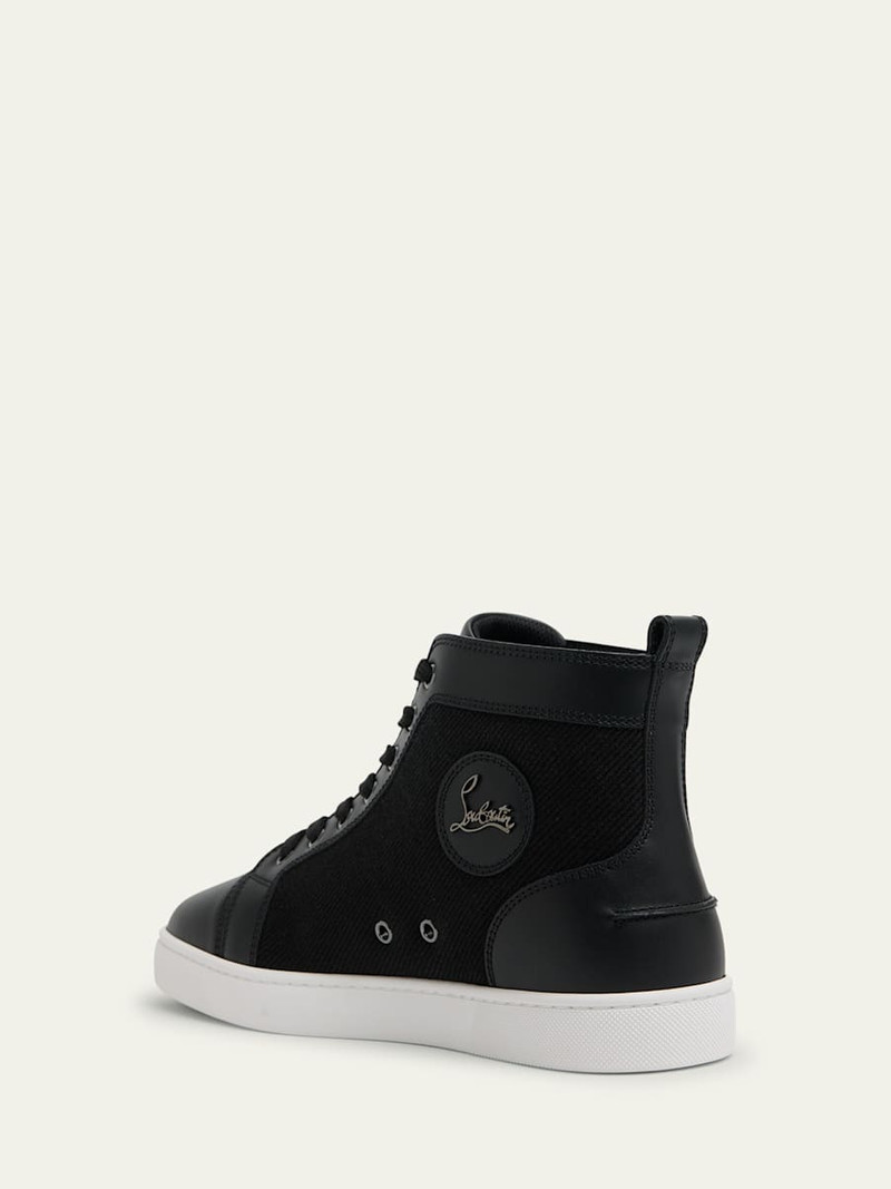 Christian Louboutin Men's Louis Textile and Leather Red-Sole High-Top Sneakers outlook