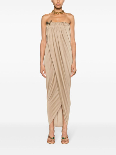 Blumarine Butterfly-pin draped gown outlook