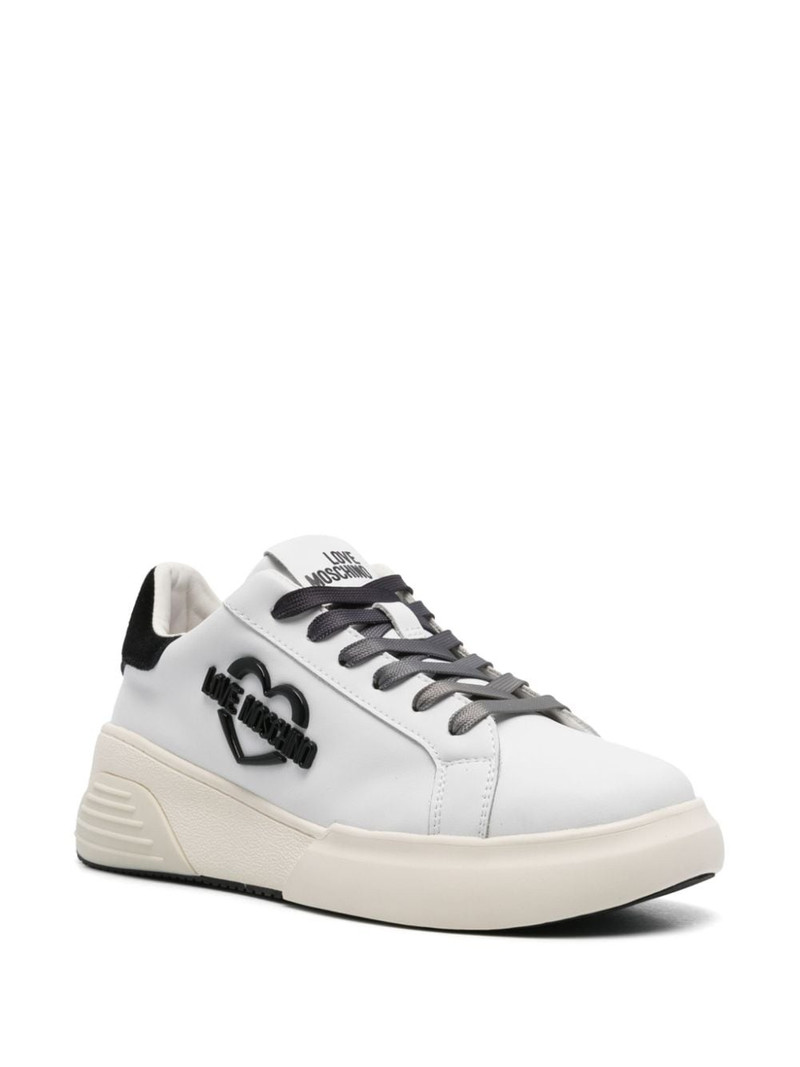 Moschino logo-plaque leather sneakers outlook