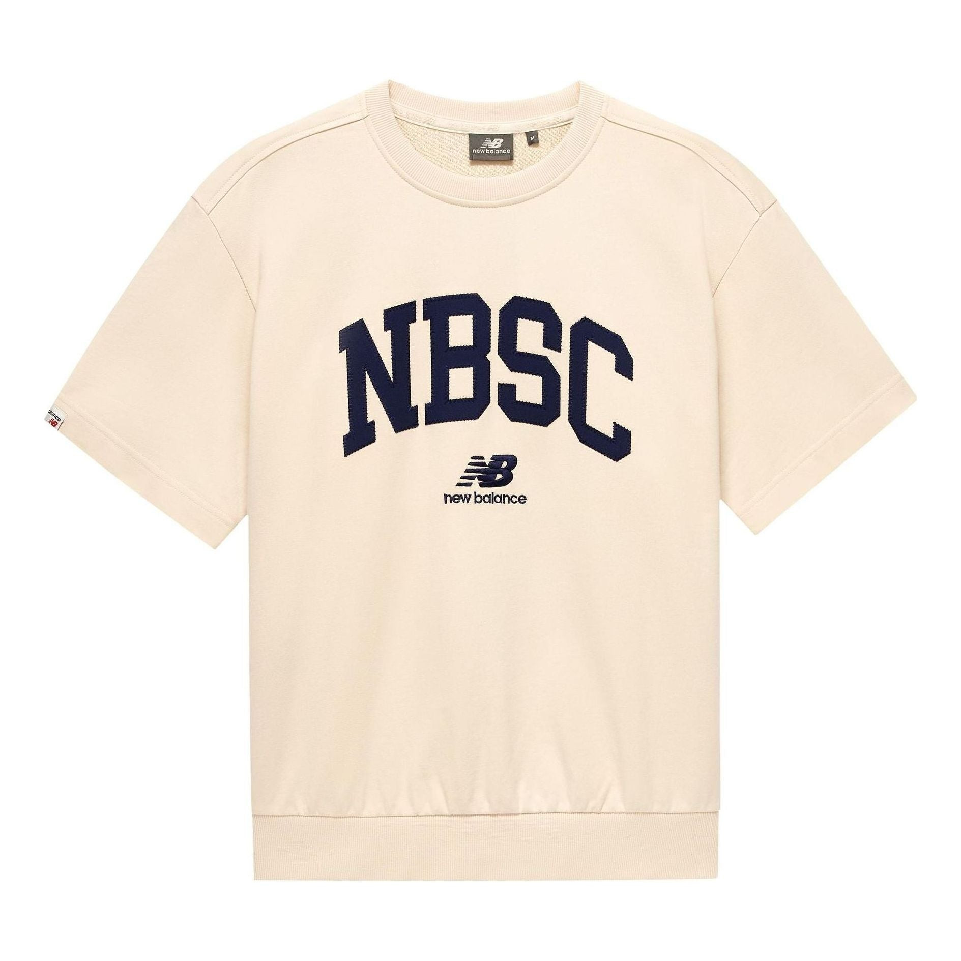 New Balance Logo T-Shirt 'Beige Navy' 5CD25353-CRE - 1