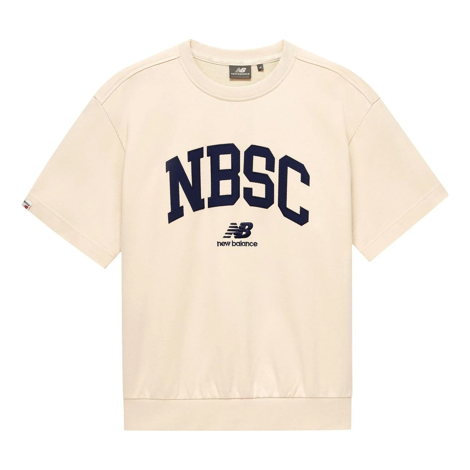 New Balance Logo T-Shirt 'Beige Navy' 5CD25353-CRE - 1