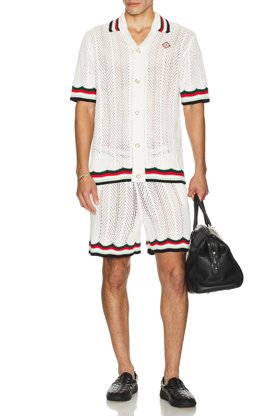 Sporty Faux Crochet Shirt - 5