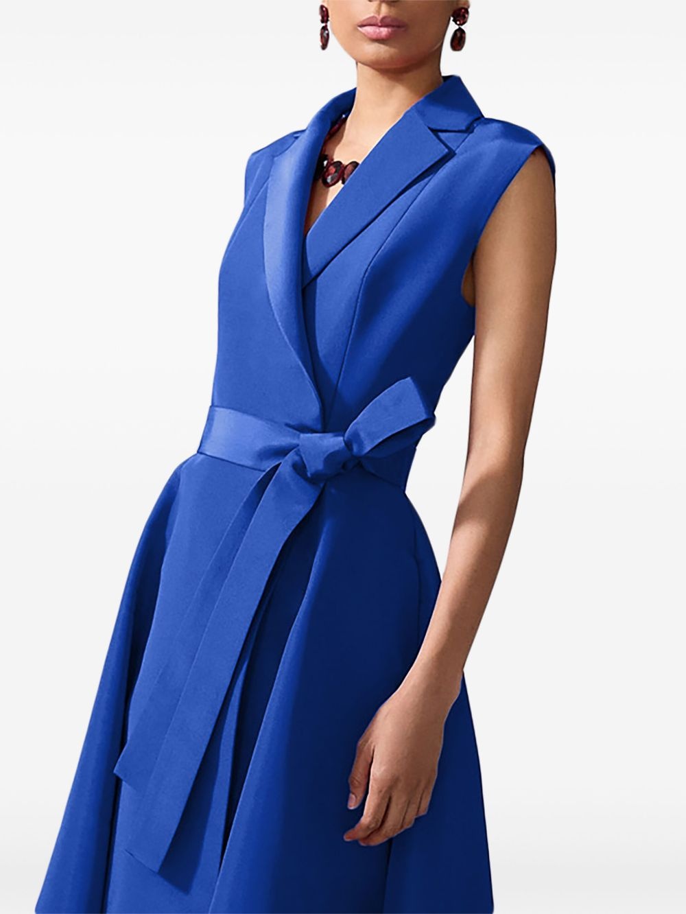 belted sleeveless gown - 4