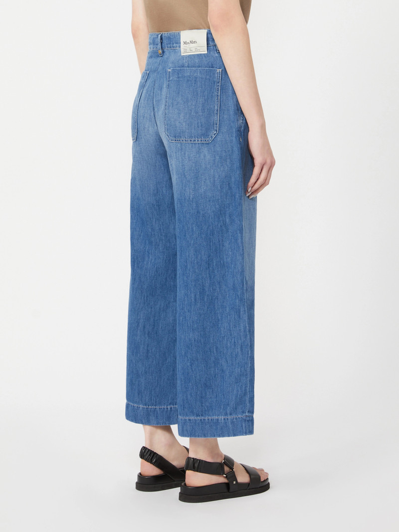 ASTICE Cotton and linen denim jeans - NAVY 4