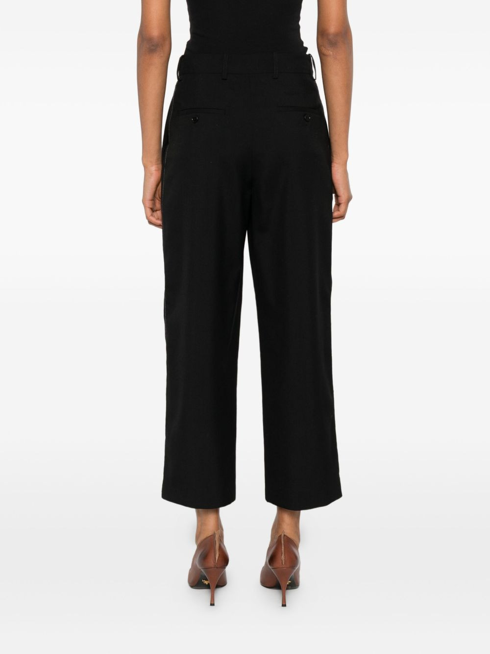 side-pockets straight trousers - 4