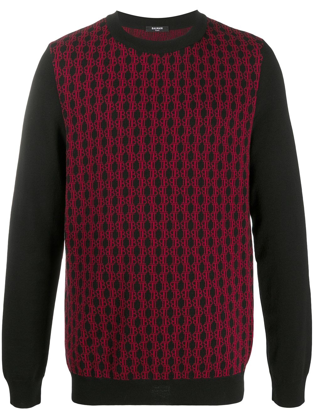 monogram intarsia knitted jumper - 1