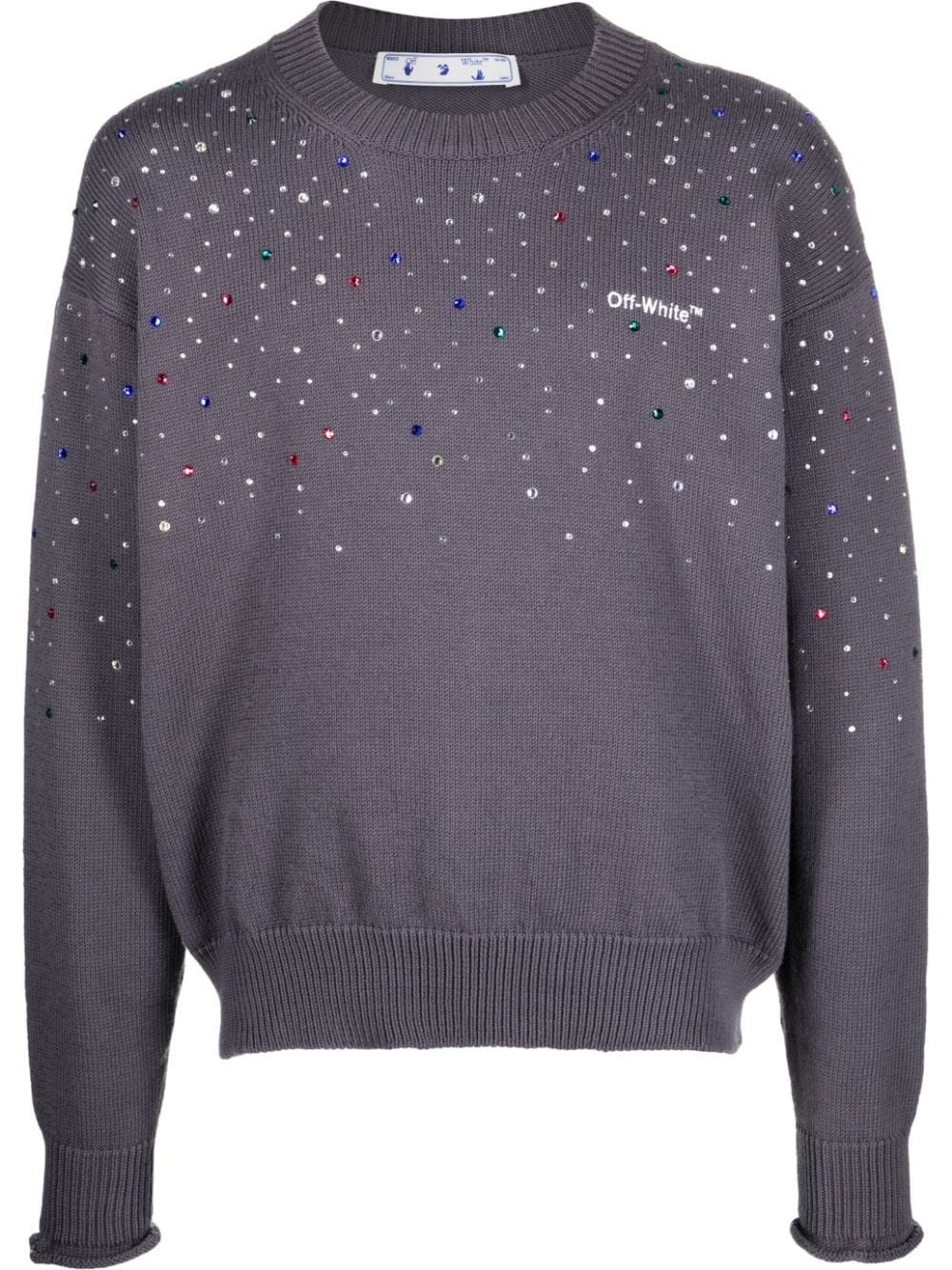 rhinestone-embellished knit jumper - 1