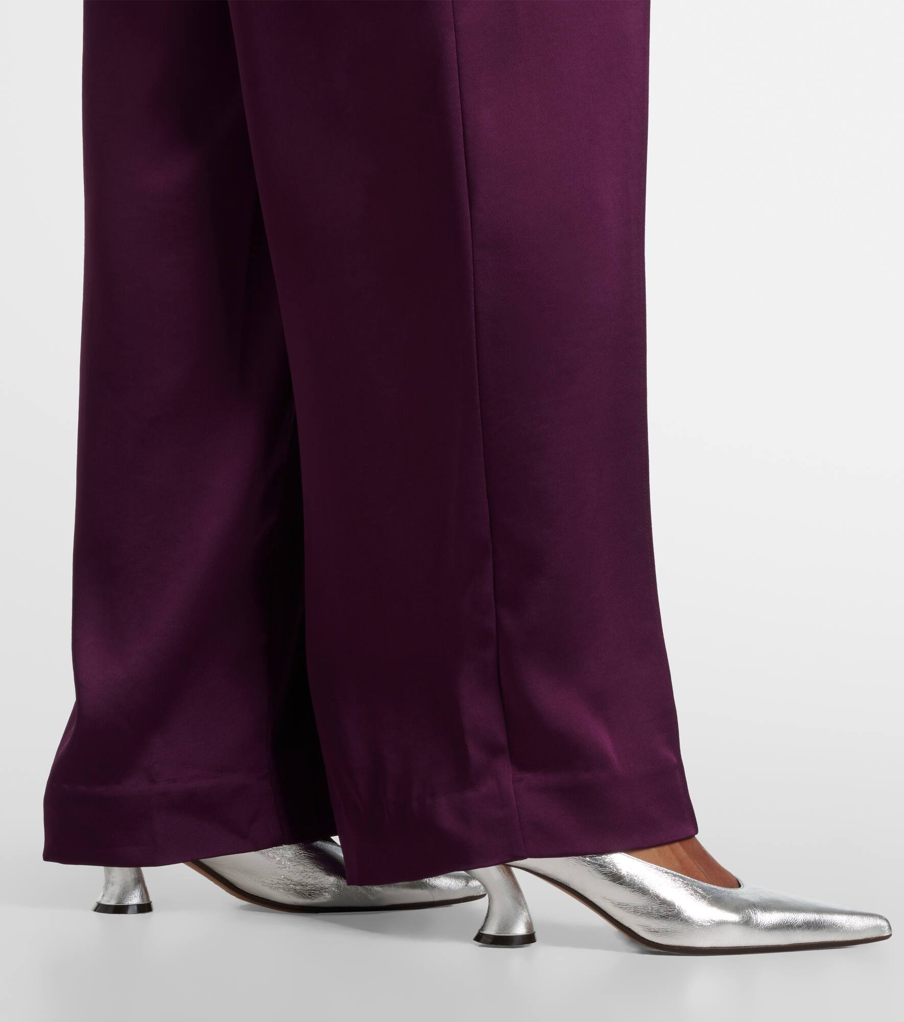 Kira satin wide-leg pants - 5