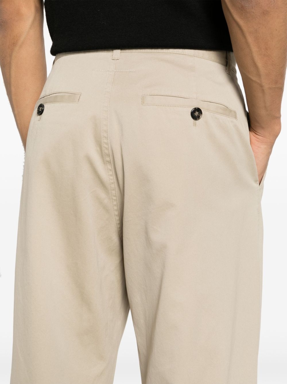 wide-leg twill chino trousers - 5