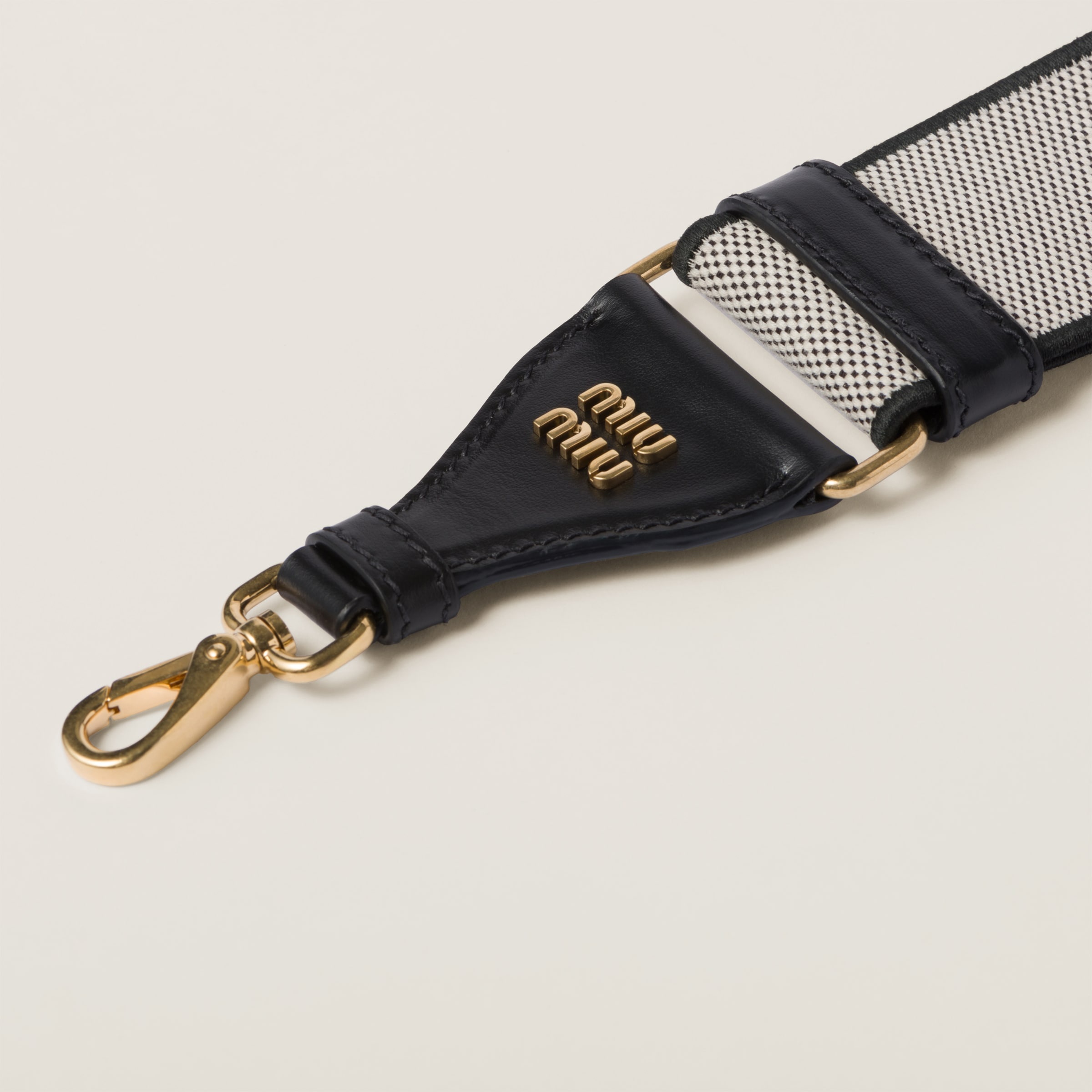 Linen blend and leather shoulder strap - 2