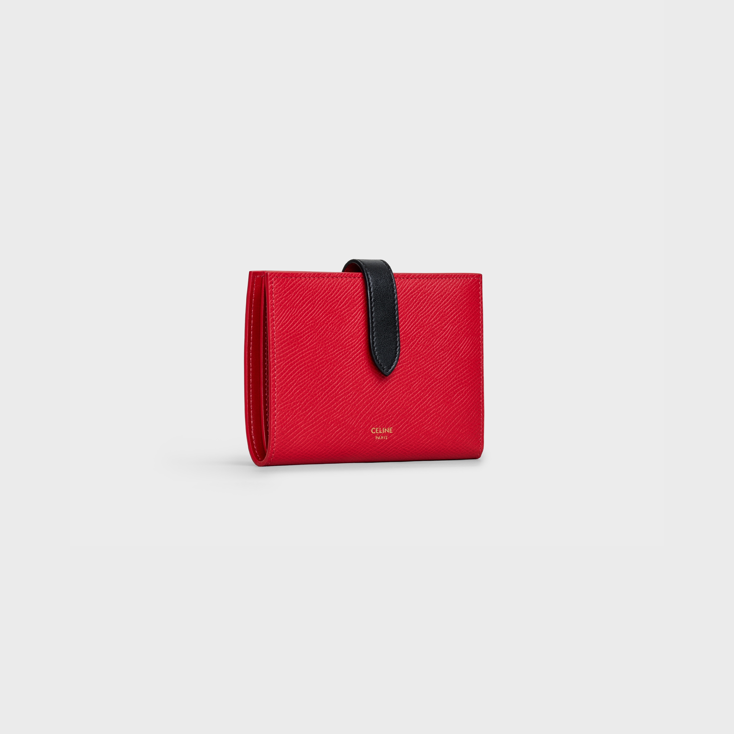 BICOLOUR MEDIUM STRAP WALLET IN GRAINED CALFSKIN - 2