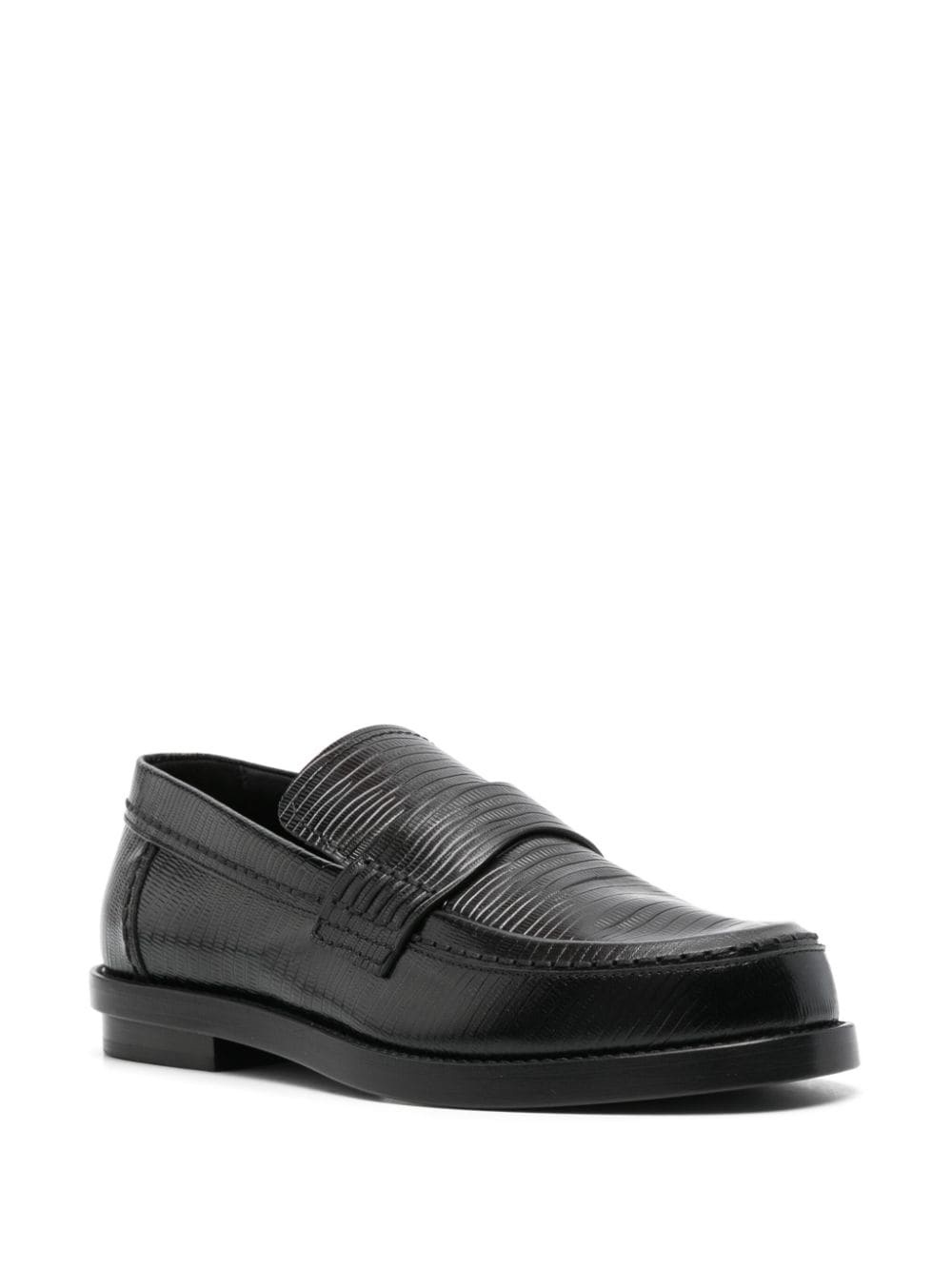 lizard-skin effect loafers - 2