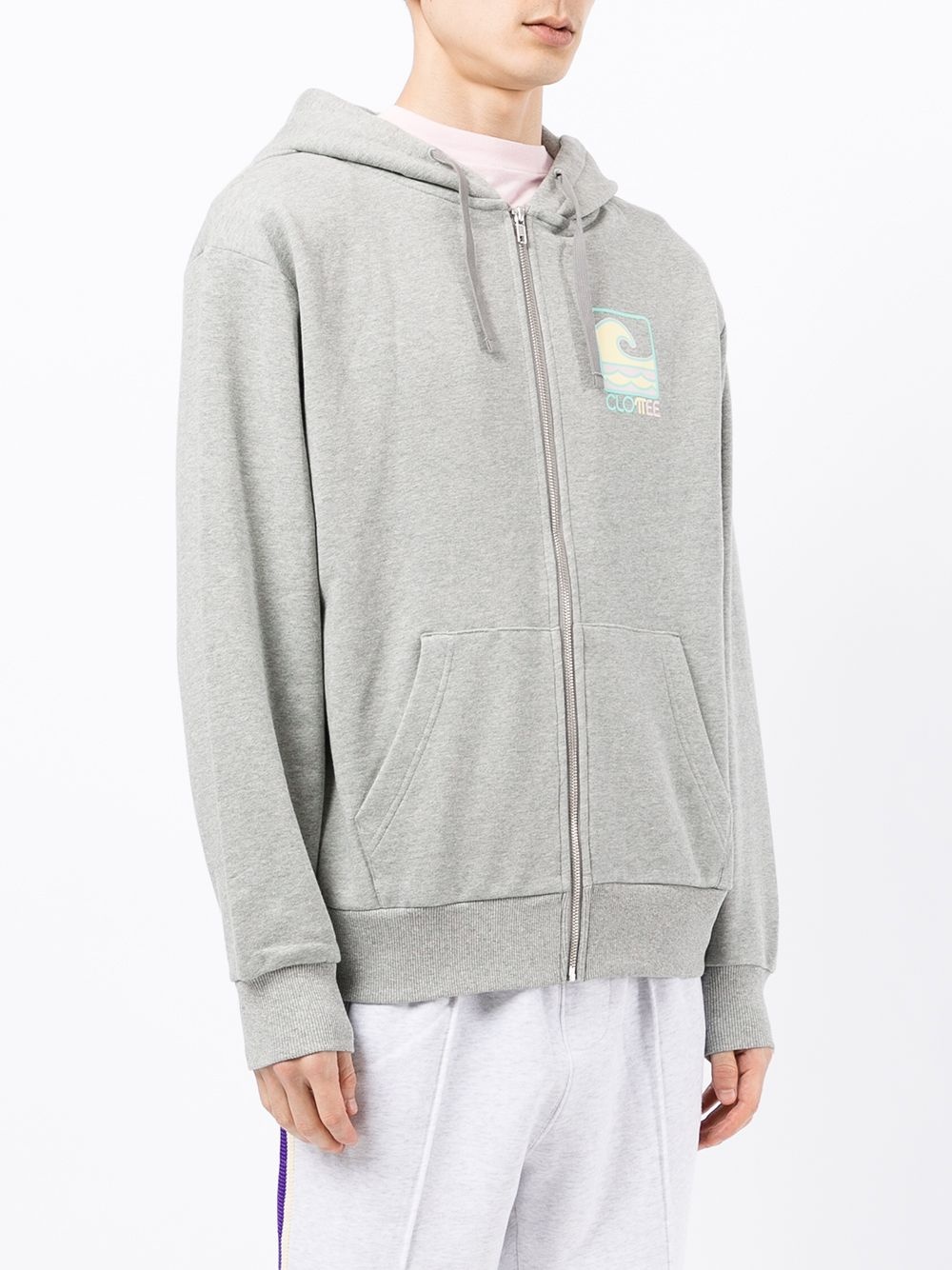 logo-print zipped hoodie - 3