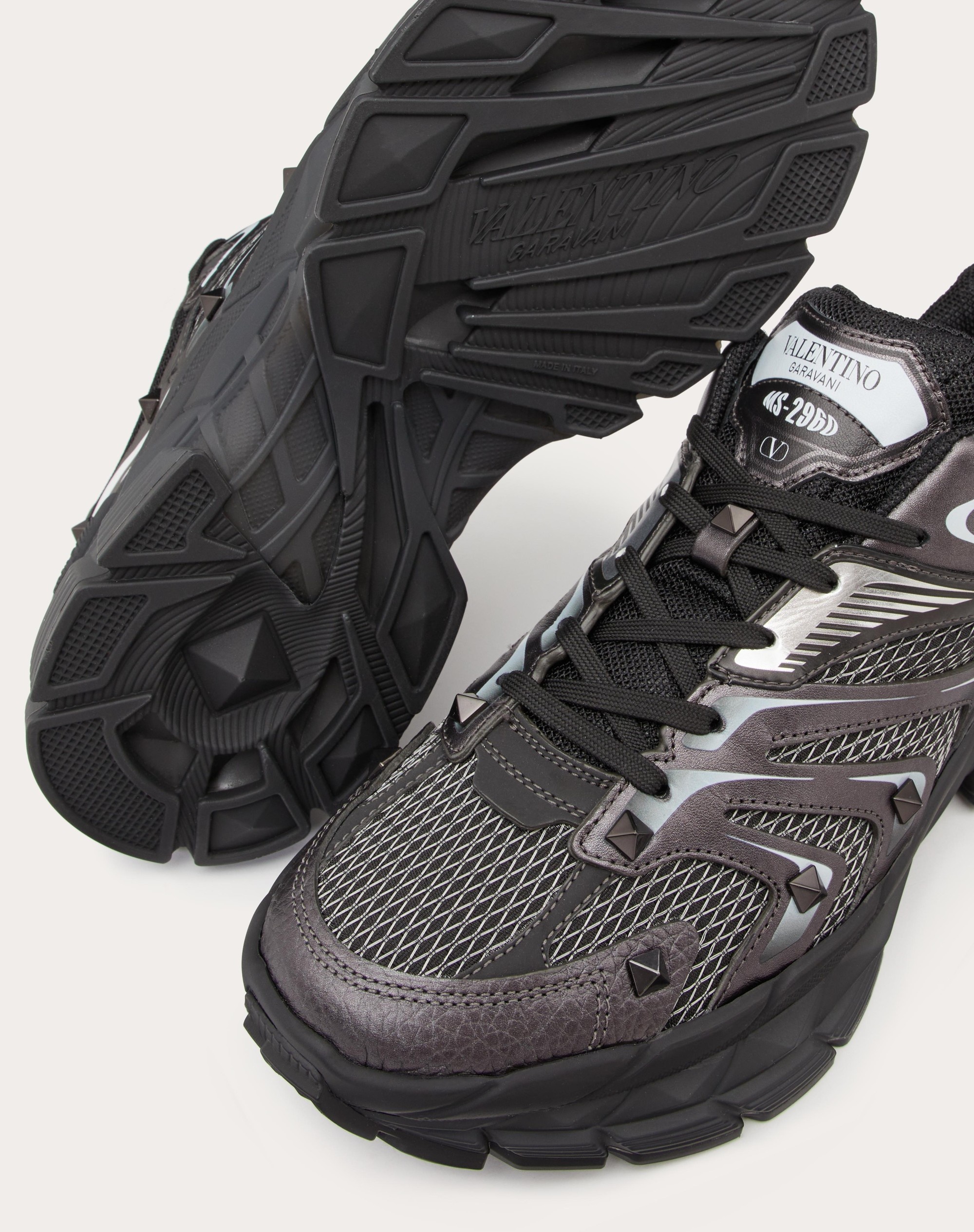 Valentino MS-2960 LOW-TOP SNEAKER IN FABRIC AND CALFSKIN REVERSIBLE