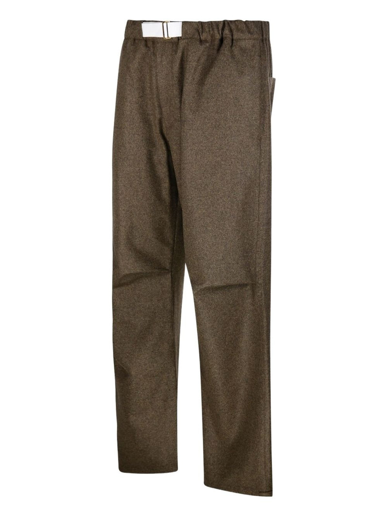 elastic-waistband belted trousers 3