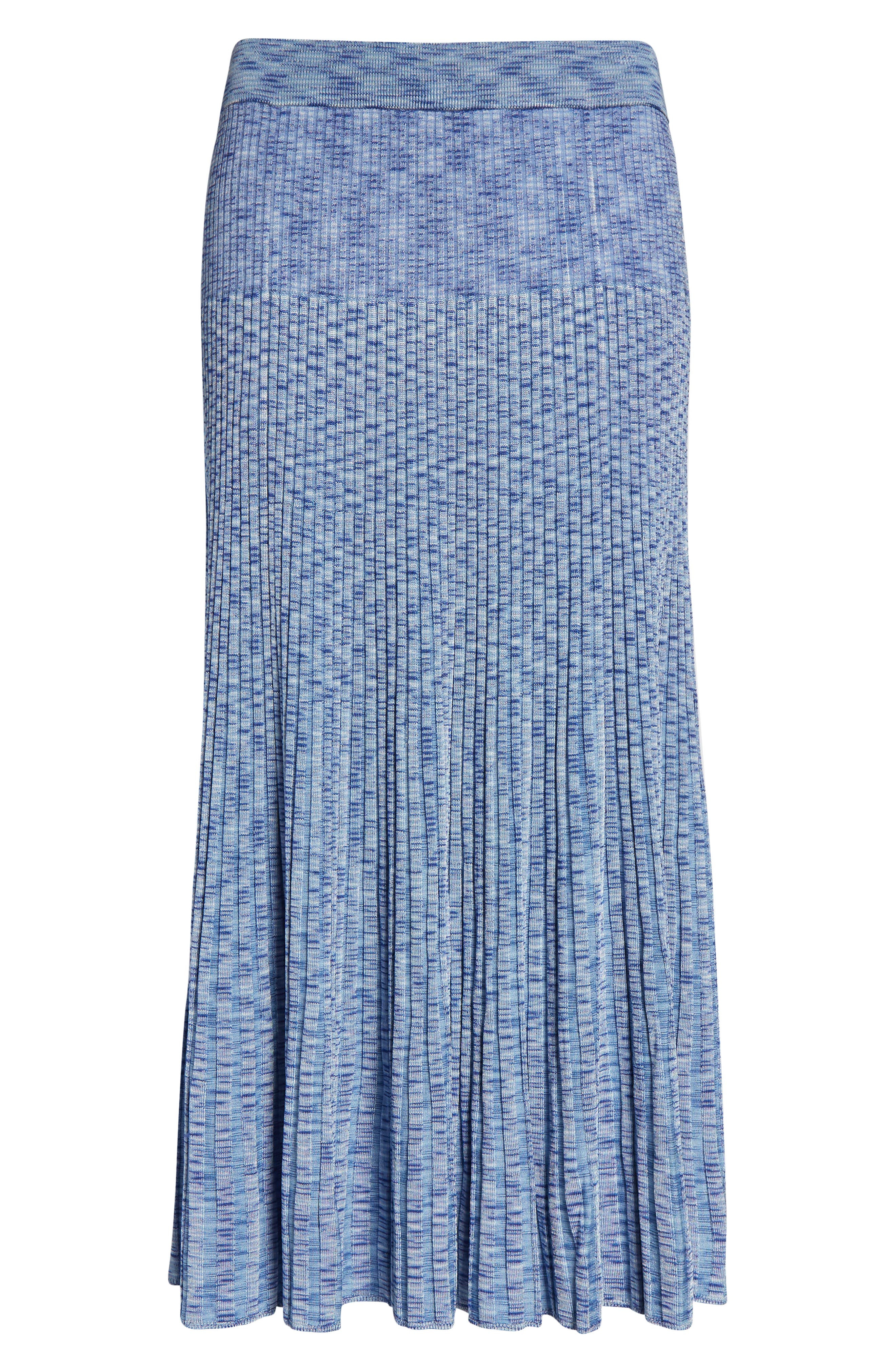 Zimmermann Mouline Rib Midi Sweater Skirt in Blue Multi at Nordstrom - 6