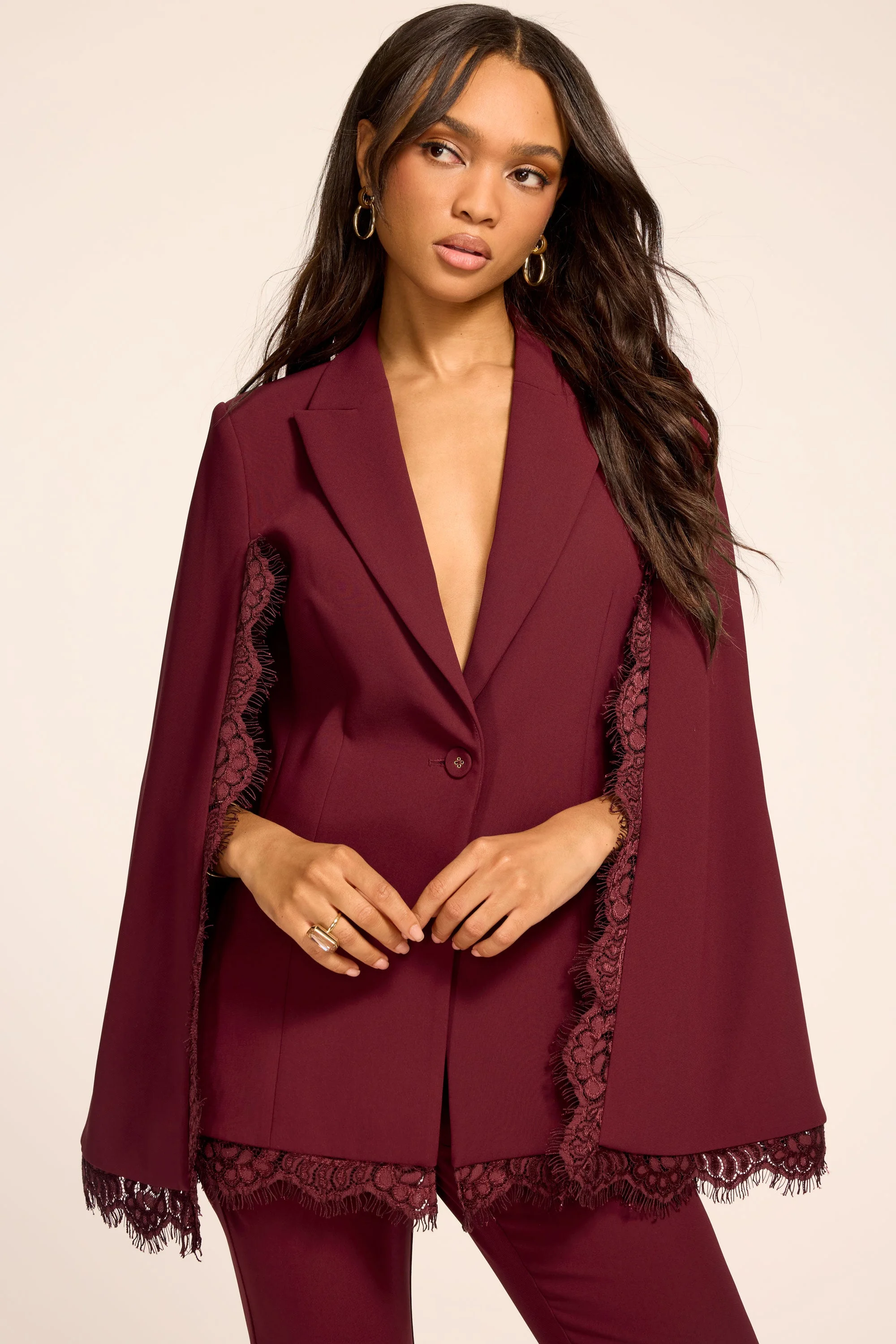 Lucinda Embellished Tailored Cape - 1
