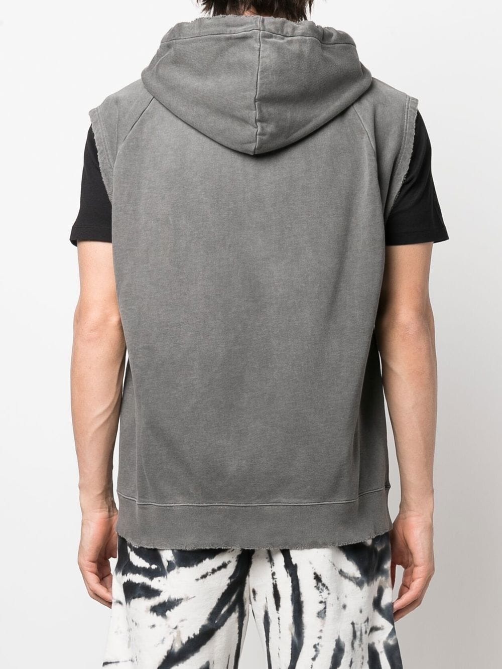 logo zipped sleeveless hoodie - 4