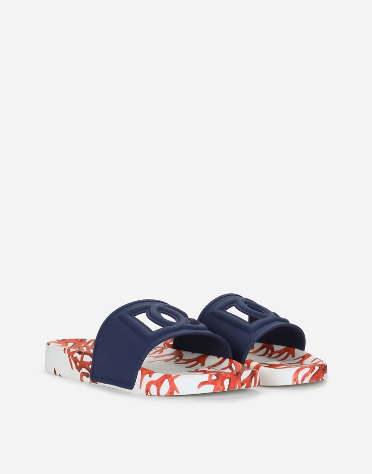 Rubber beachwear sliders with DG logo - 2