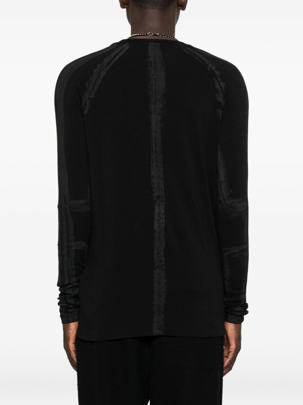 panelled long-sleeve sweater - 3