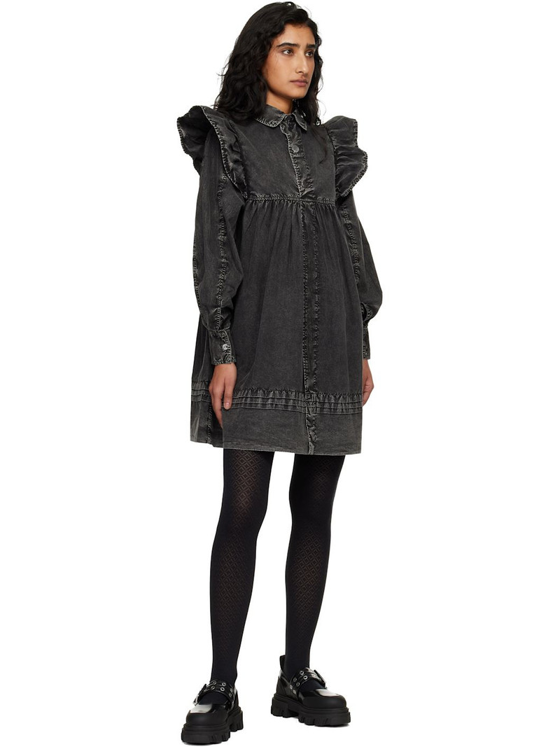 GANNI Black Cleated Ballerina Box Loafers outlook