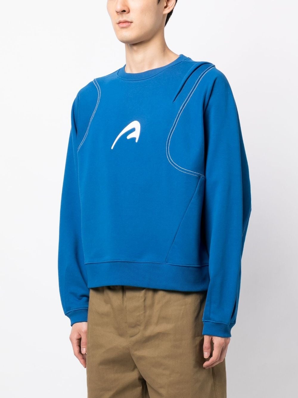 logo-motif cotton sweatshirt - 3