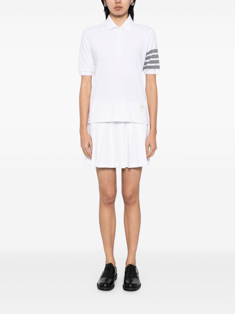 classic pique 4 bar short-sleeved polo top - 2