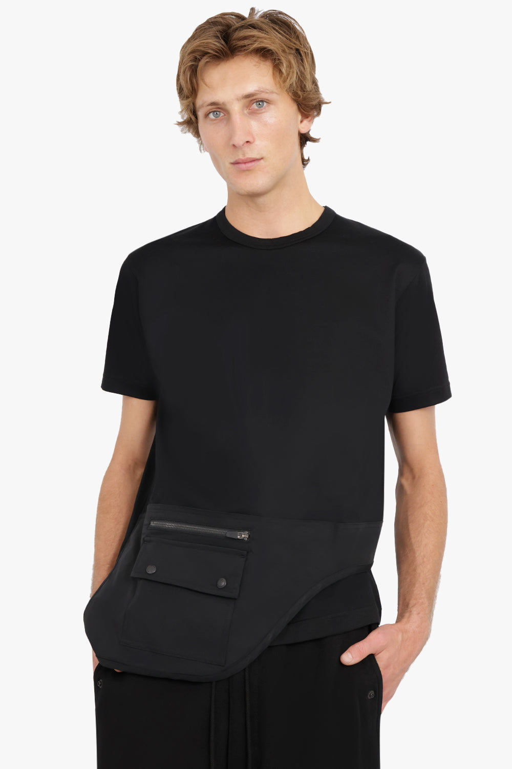 DROP HEM POCKET T-SHIRT | BLACK - 3