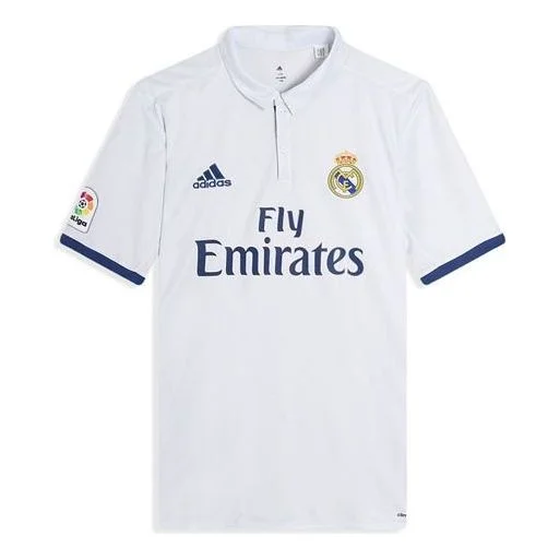 adidas real Madrid 16-17 Season Fan Edition Home Alphabet Logo Stripe Sports Soccer/Football Short S - 1